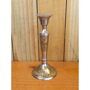 Metal Silver and Brass Taper Candle Holder